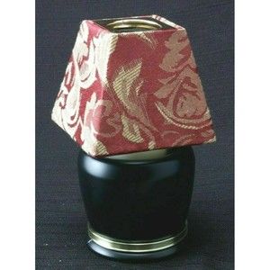 Ambria Black & Gold Votive Candle Holder Lamp With Red and Gold Colored Shade